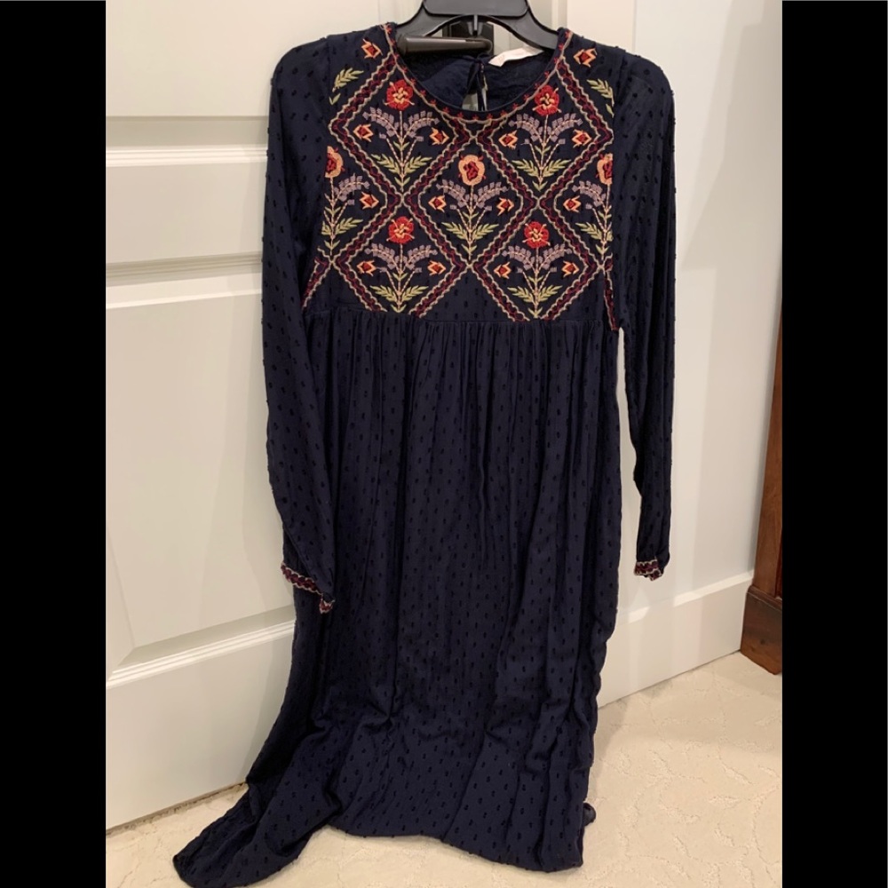Zara Trafaluc Collection Navy Midi Dress S